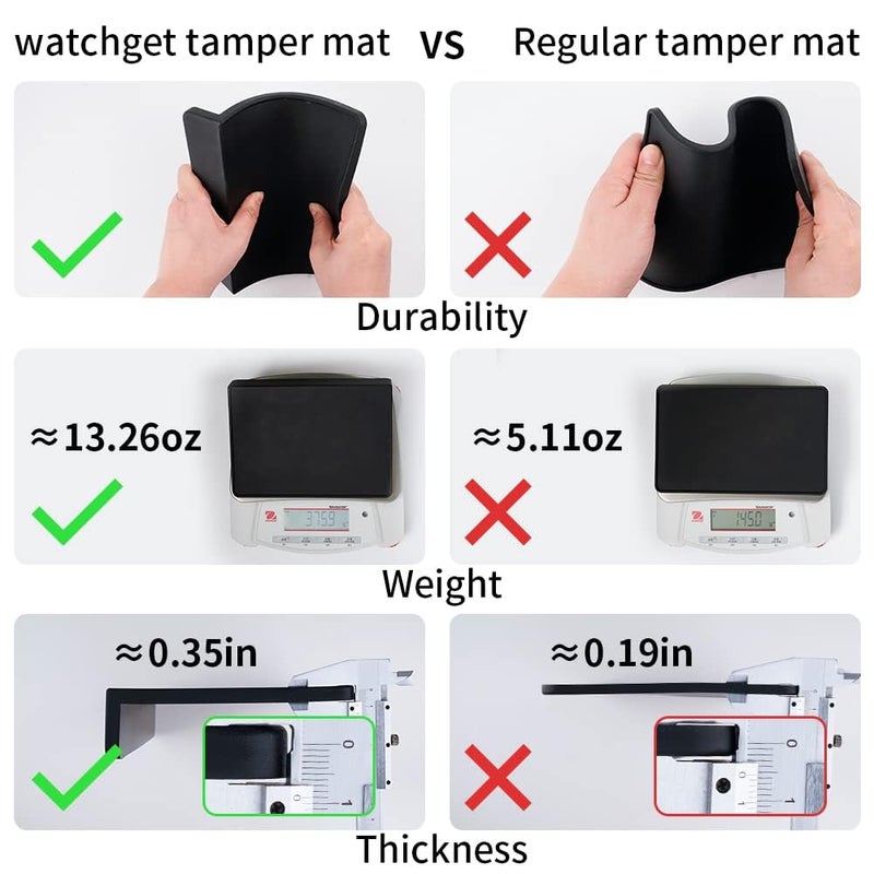 watchget Espresso Tamping Mat, Coffee Tamper Mat, Black Food Grade Silicone Pad, 8Inch X 6Inch Coffee Tamping Mat, Portafilter Mat For Barista Espresso Machine Accessory, Waterproof and Heat Resistant - Image 4